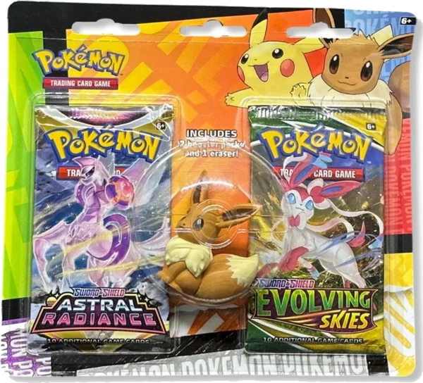Evolving Skies Back to School Eevee Eraser 2-pack Blister